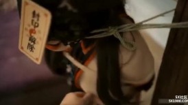 新品，大奶肥臀少女福利姬【小小Q】羞耻露出，扮演会咬人的女僵尸圈养调教啪啪啪