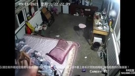 家庭摄像头破解真实偷拍，农村性福小两口睡醒午觉来上一炮，饥渴大白屁股骚妻全程主动1