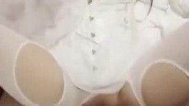 3P肉战新娘婚纱装脸穴同框啪啪高潮